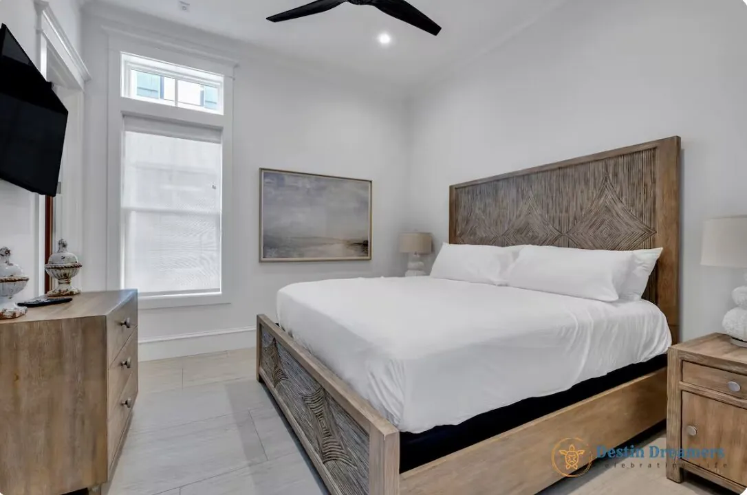VIP bedroom with a wood headboard